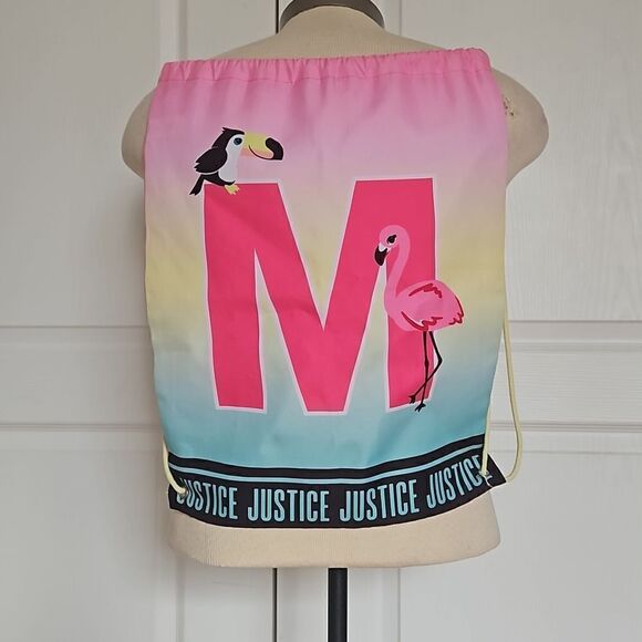 Justice Ladies String Bag Pack One Size Hot Pink & Green - Picture 5 of 16